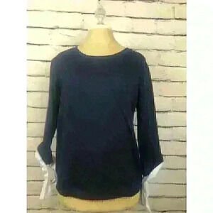 Gibson Long sleeve Navy Sweater, Women’s Size XS Rolled up sleeves